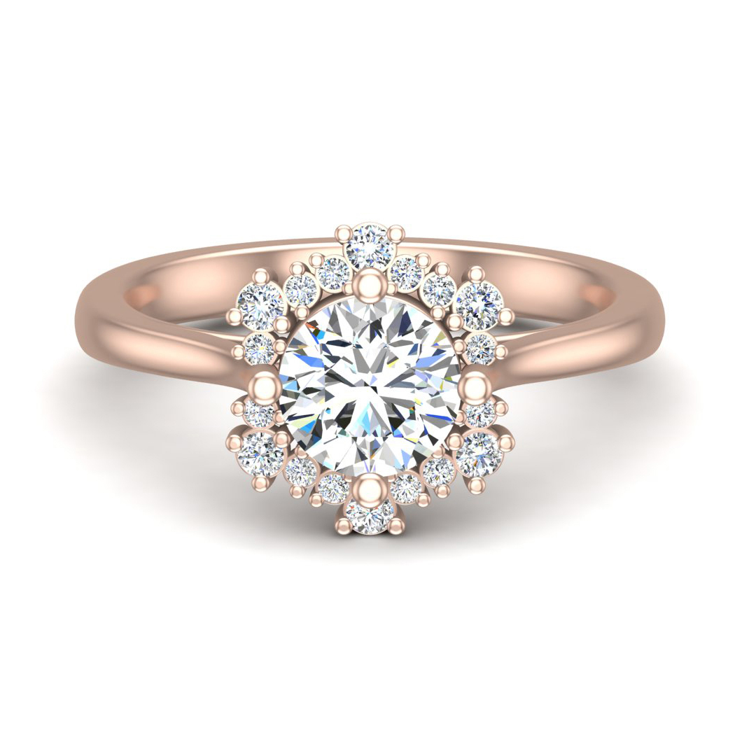 Stella Snowflake halo Engagement Ring